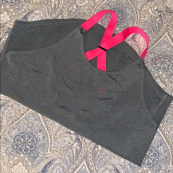 Gray Nike Dri-Fit Workout Top w/ Open Back - Picture 1 of 6
